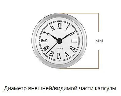 Внешний размер часовой капсулы